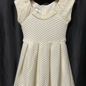 Bonnie Jean Quilted Glitter Lace Dress, 8